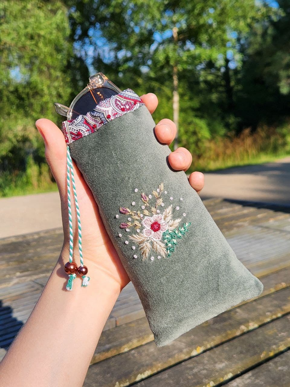 Embroidered Eyewear Pouch - Style 4