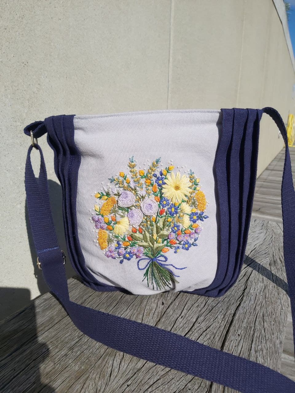 Indigo Embroidered Bag